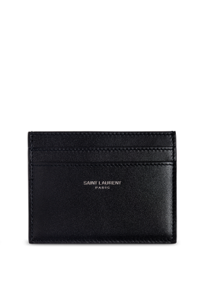 ★Saint Laurent★ Signature Logo Card Holder Black 3759460U9 SAINT LAURENT Signature Logo Textured Leather Card Holder